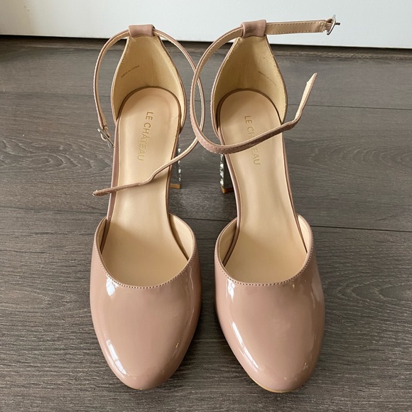 Nude block heels with gemstones - Picture 2 of 5